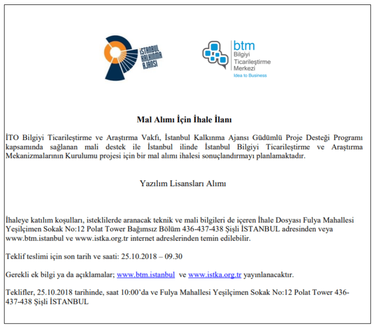 Güdümlü Projemizin Mal Alımı İhalesi İlanı Yayınlandı